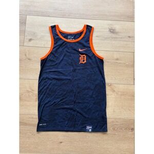 Nike Detroit Tigers Mens size Small Dri-FIT Tank Top Navy Blue muscle MLB Shirt